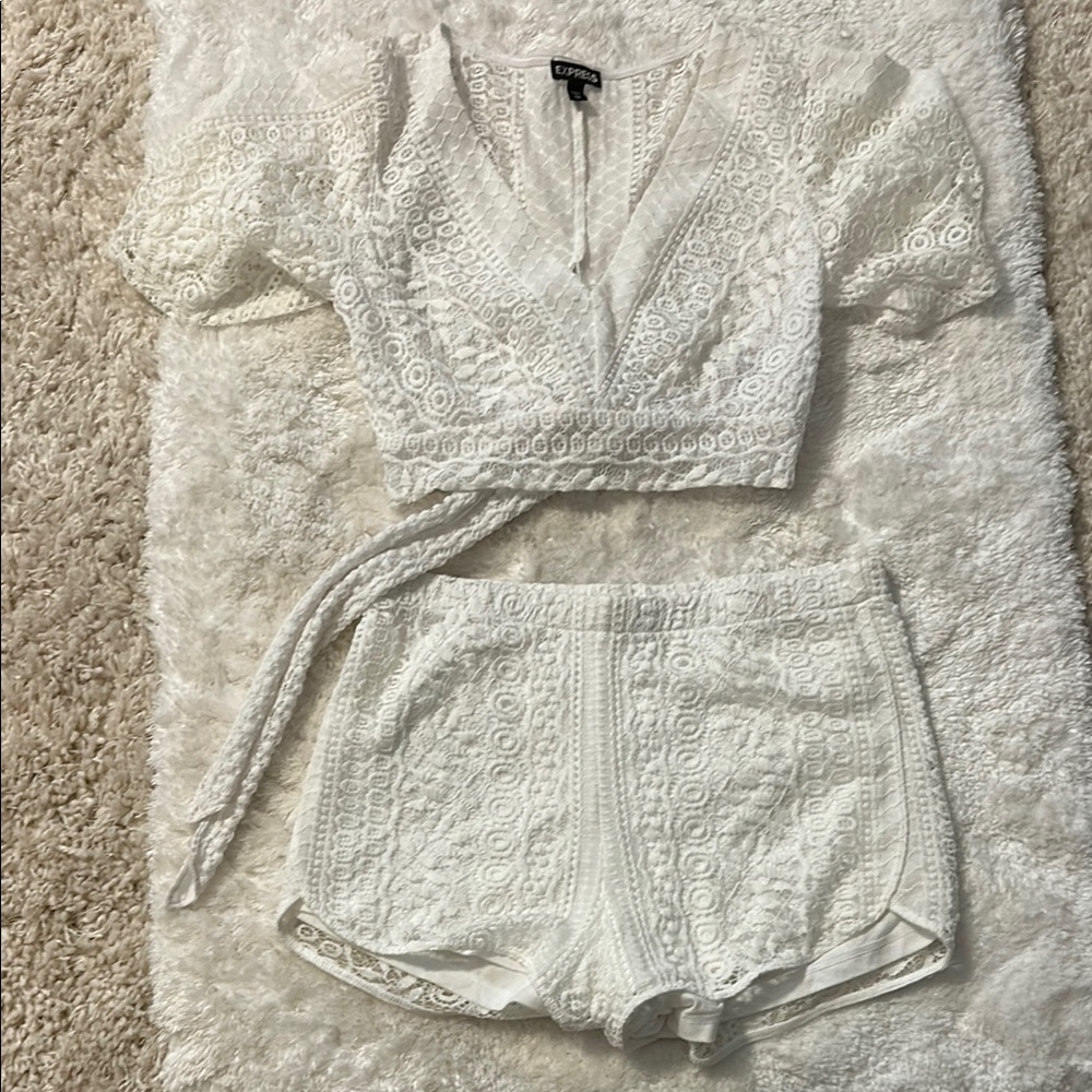 Express White Lace Top